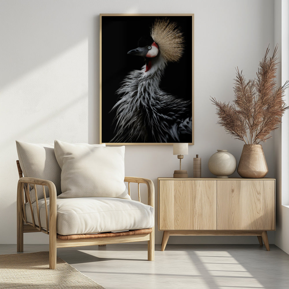 Crowned crane's portrait Poster