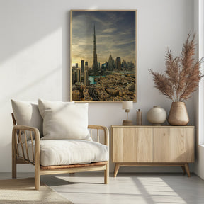 Downtown sunset view Poster