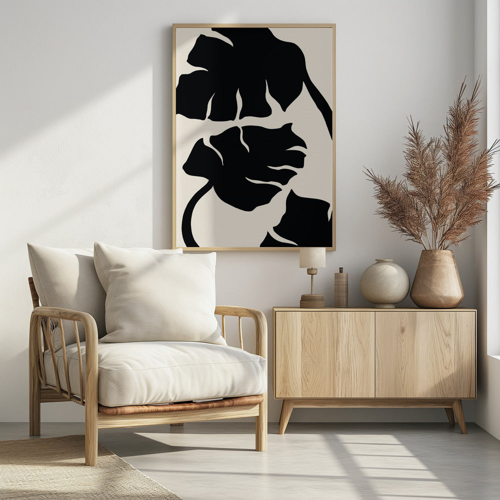 Monstera Black Poster