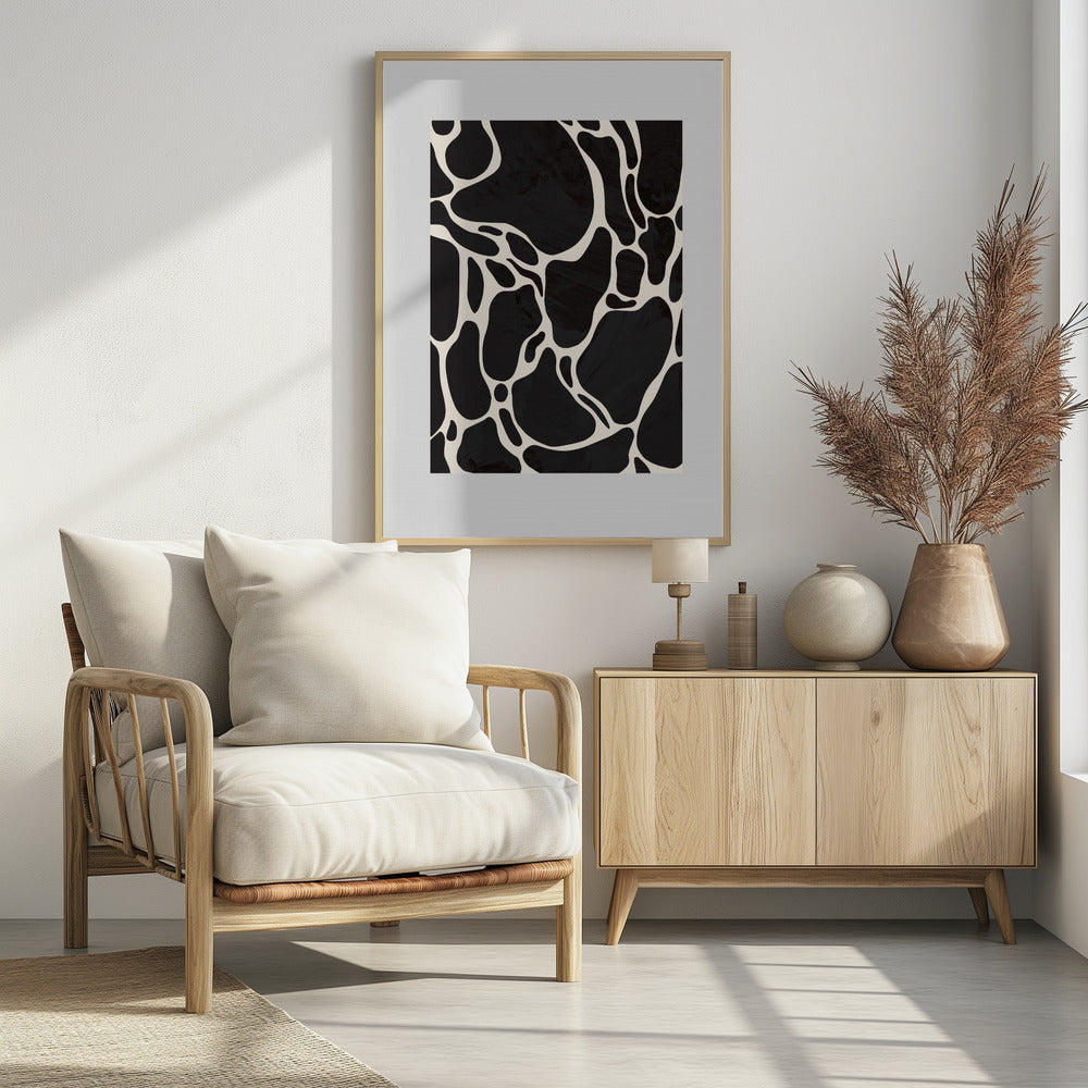 Giraffe Grey Poster