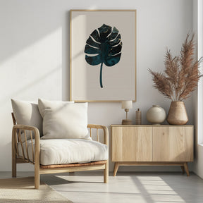 Monstera Marble Green Poster