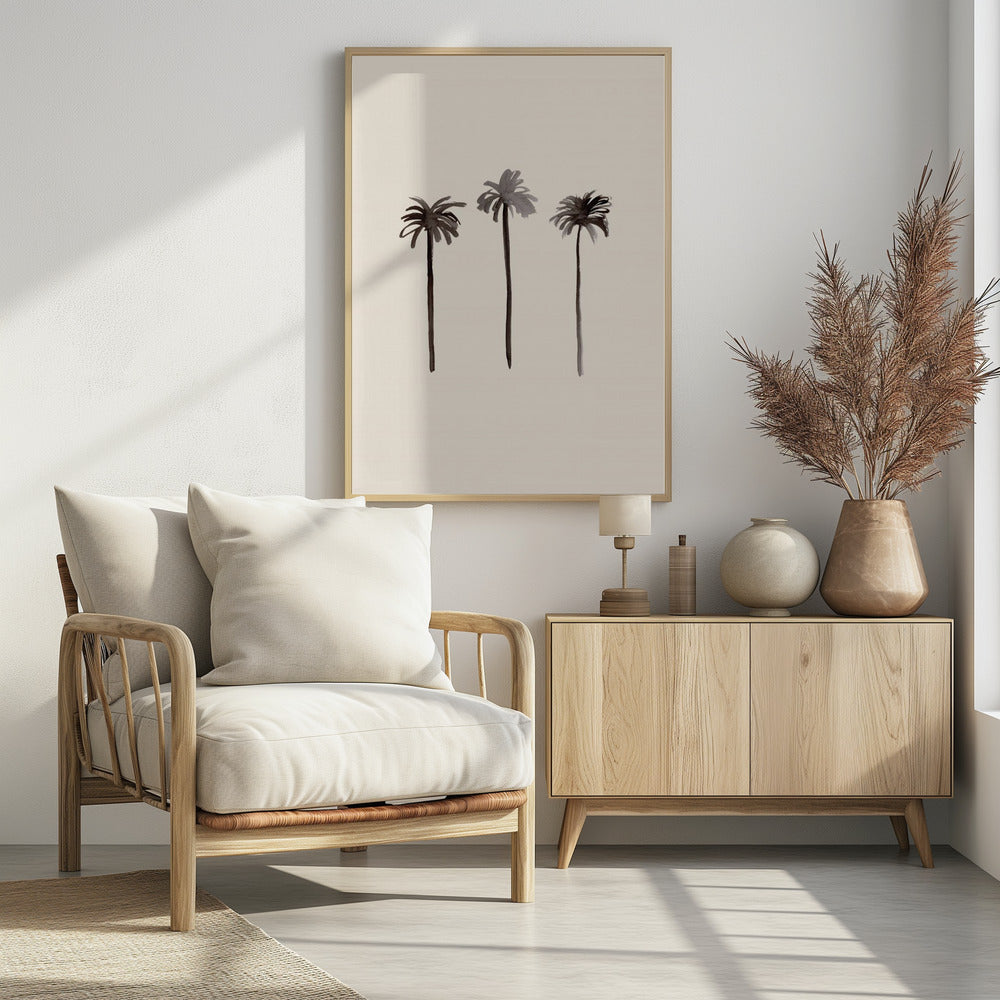 Palm Trees Ink Poster