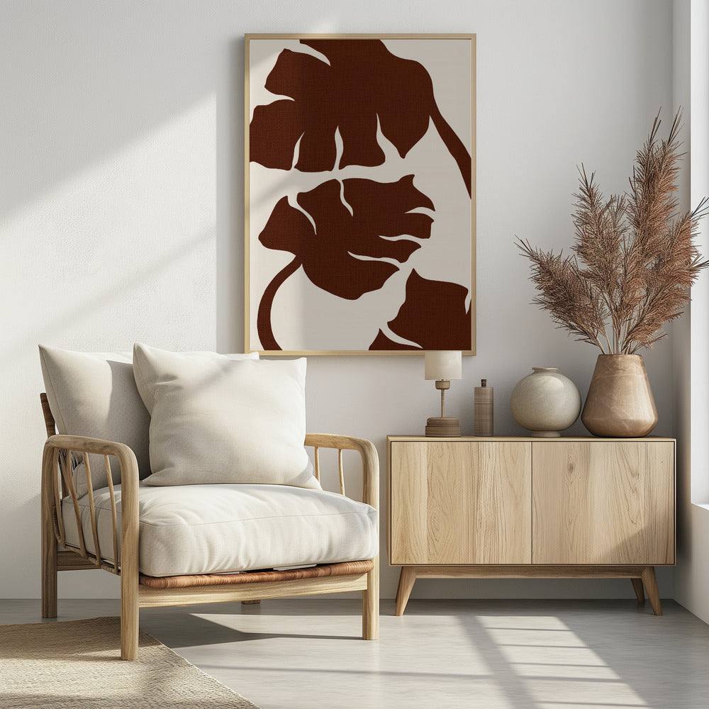 Monstera Canvas Brown Poster