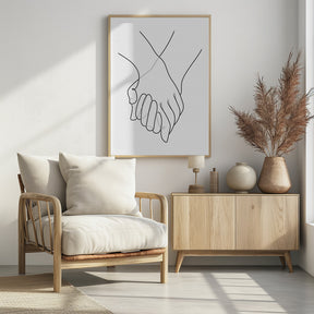 Holding Hands Lines Poster