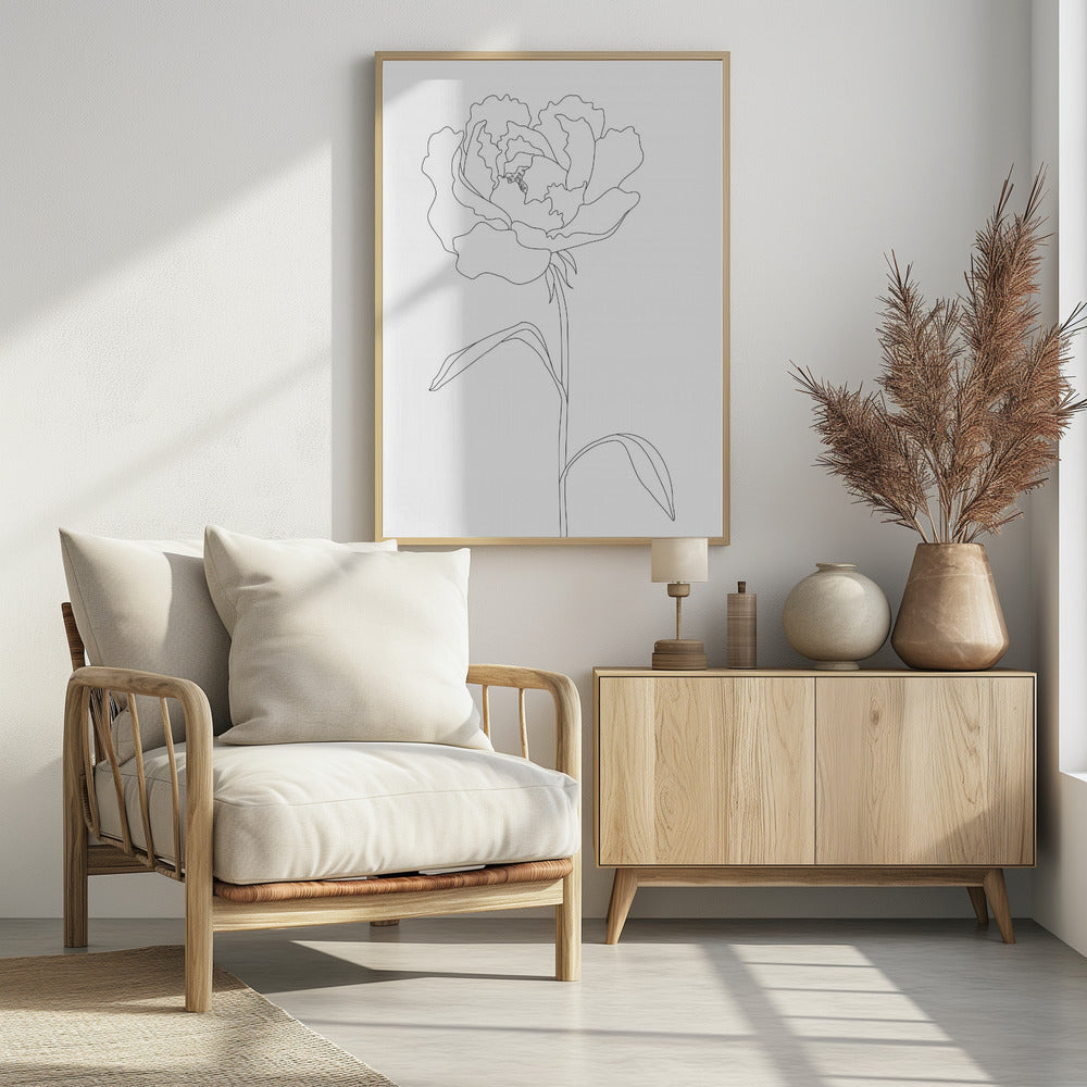 Peony Lines Poster