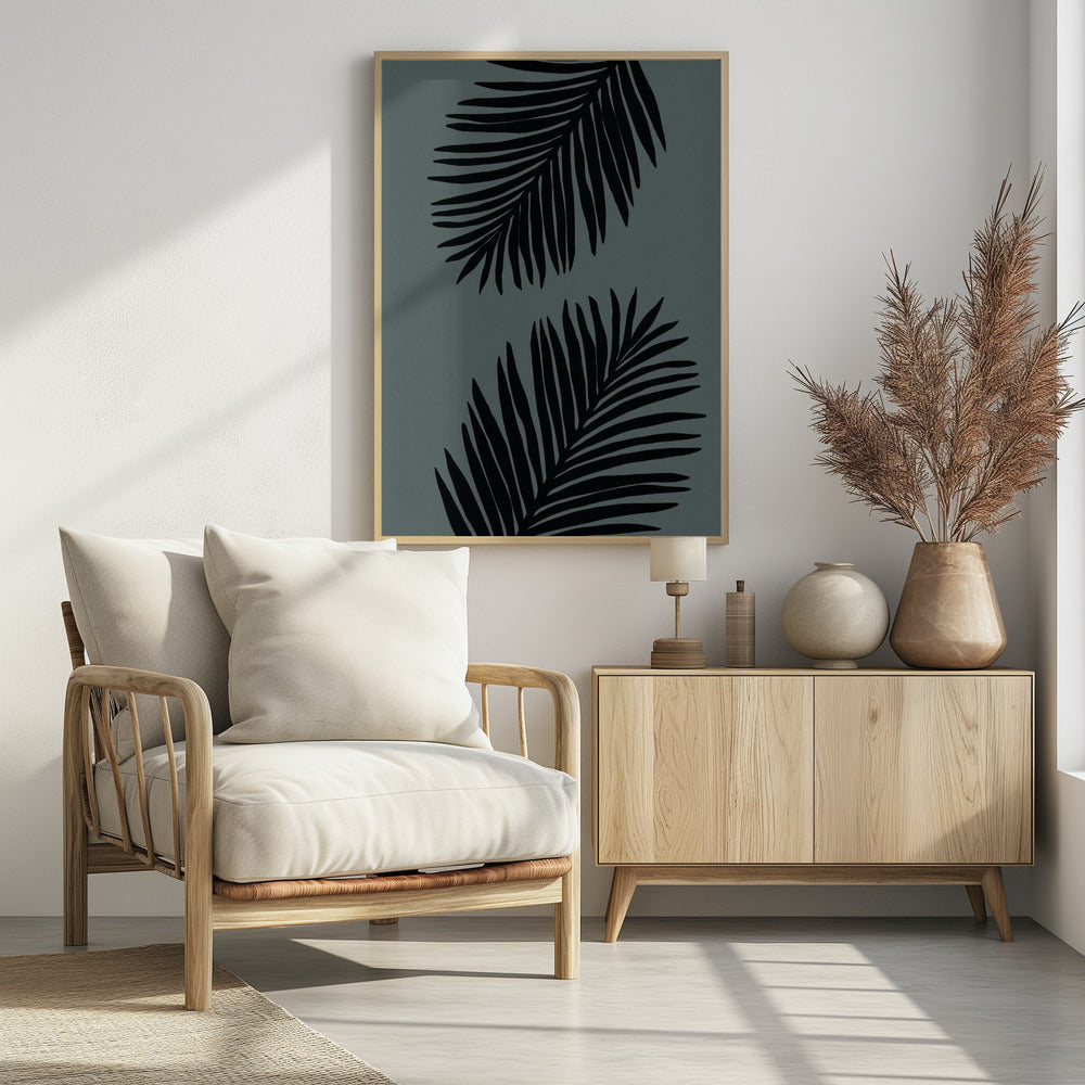 Palm Leaf Gray with tint of green 03 Poster