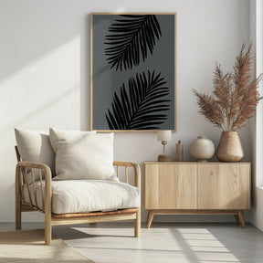 Palm Leaf Gray 02 Poster