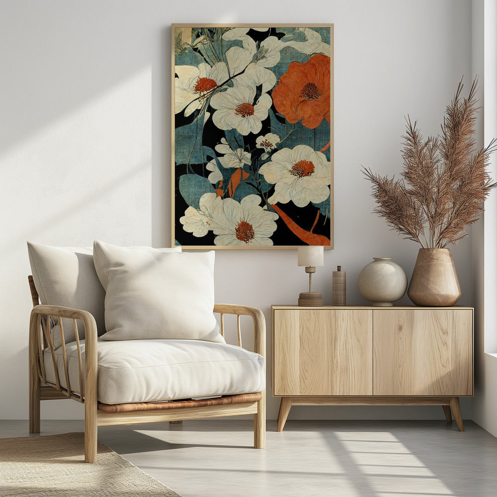 Asian Flowers Poster