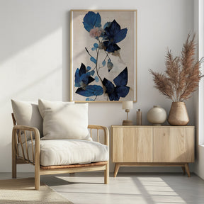 Blue Dry Flowers Poster