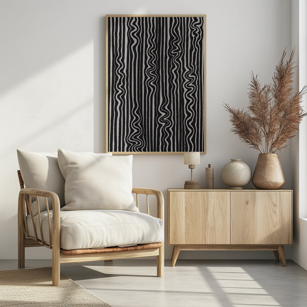 Waves in Stripes Pattern Poster