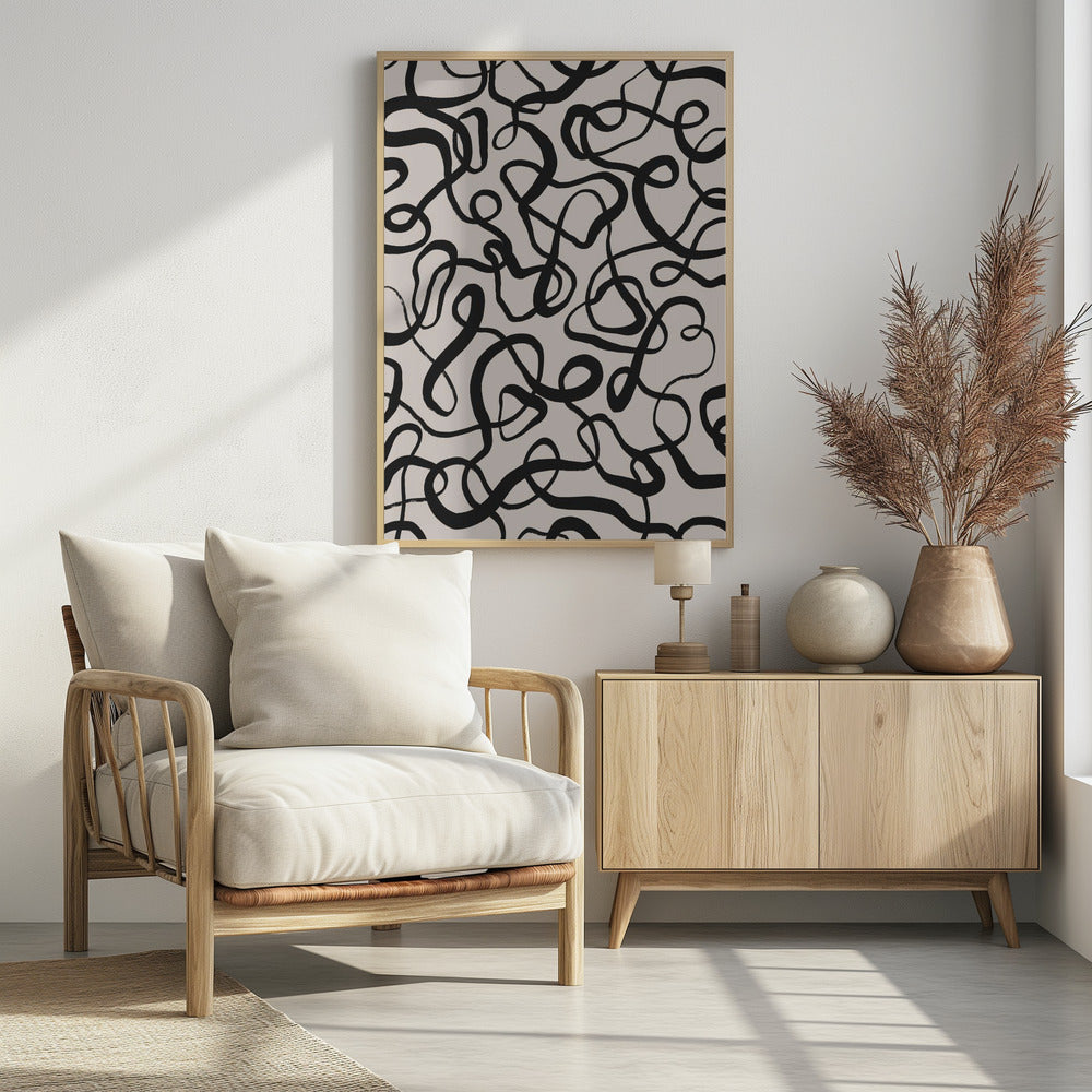 Simple Black Loops Pattern Poster