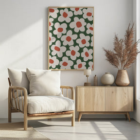 Cute Beige Flower Pattern Poster