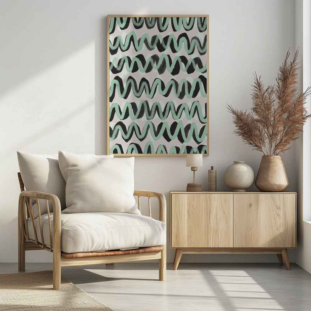 Turquoise ZigZag Pattern Poster