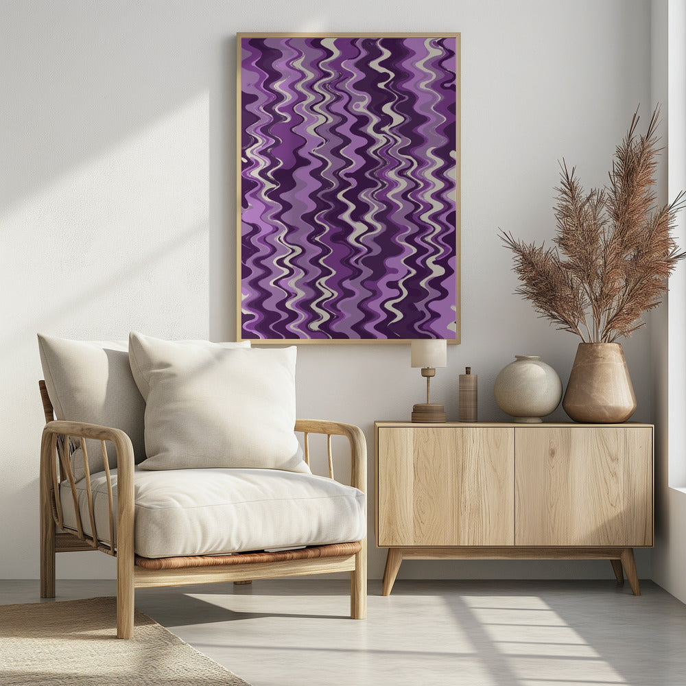 Purple Wavey Pattern Poster