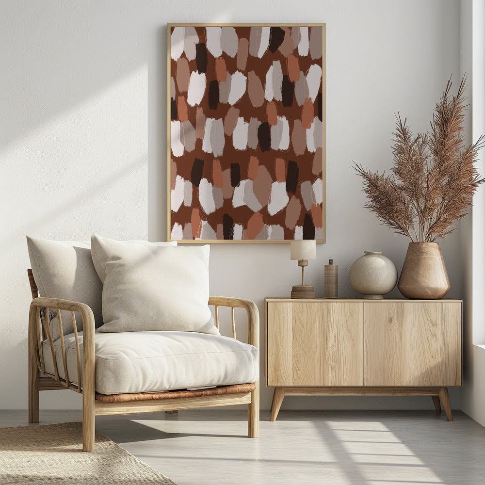 Pastel Earthy Strokes Pattern Poster