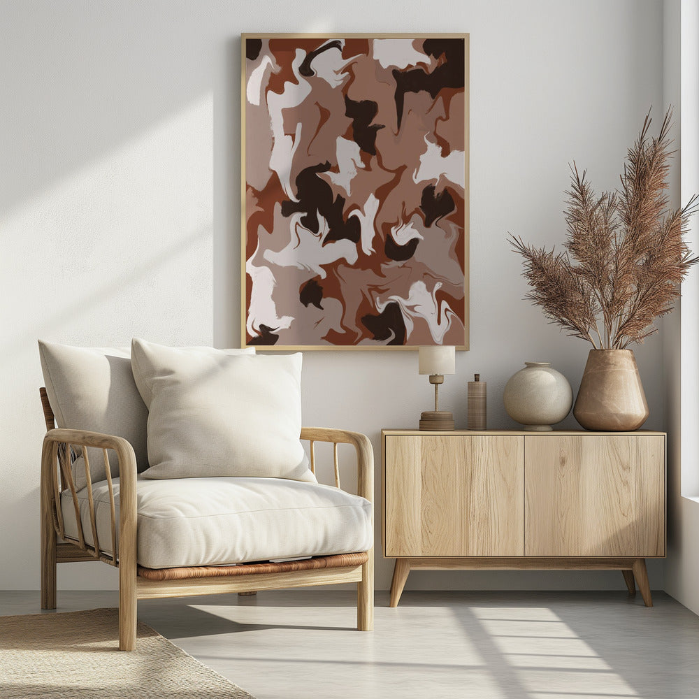 Liquid Earthy Strokes Pattern Poster