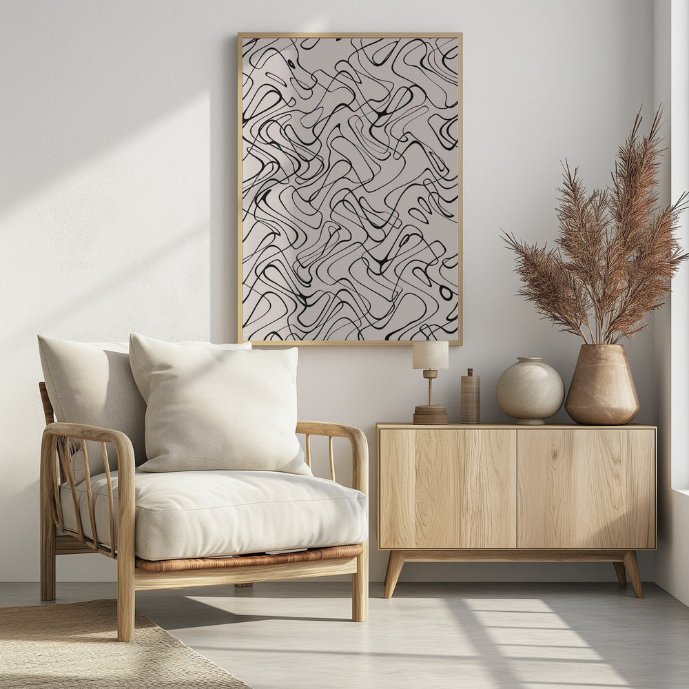 Thin Wild Line Pattern Poster