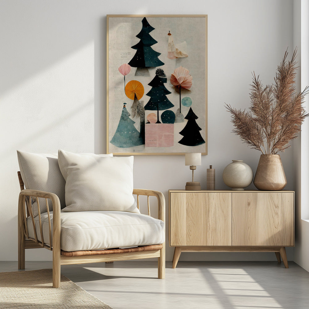 Cute Pine Tree Composition Poster