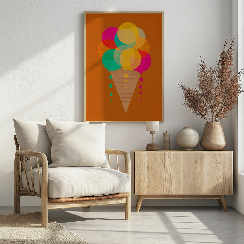 Neon Ice Cream Poster