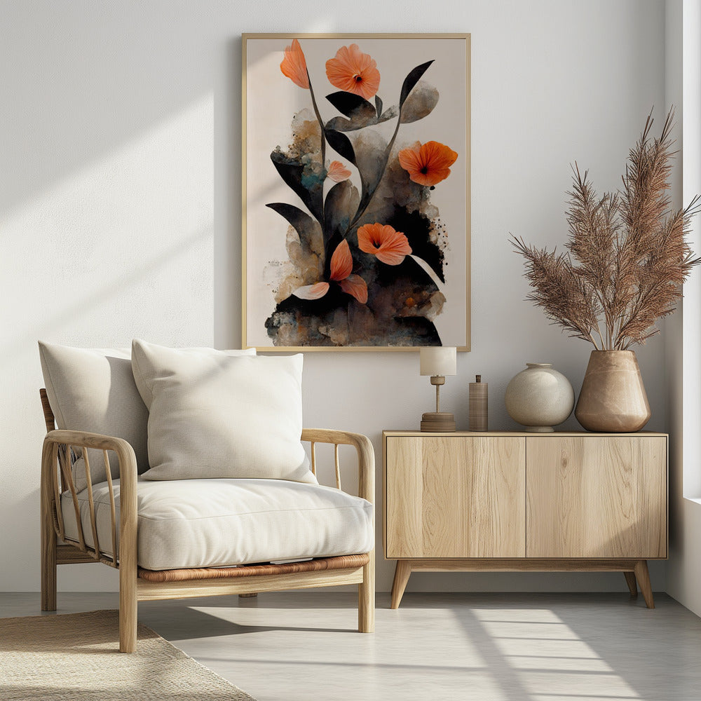 Coral Flowers Poster