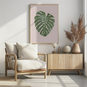 Monstera Leaf Blush Poster