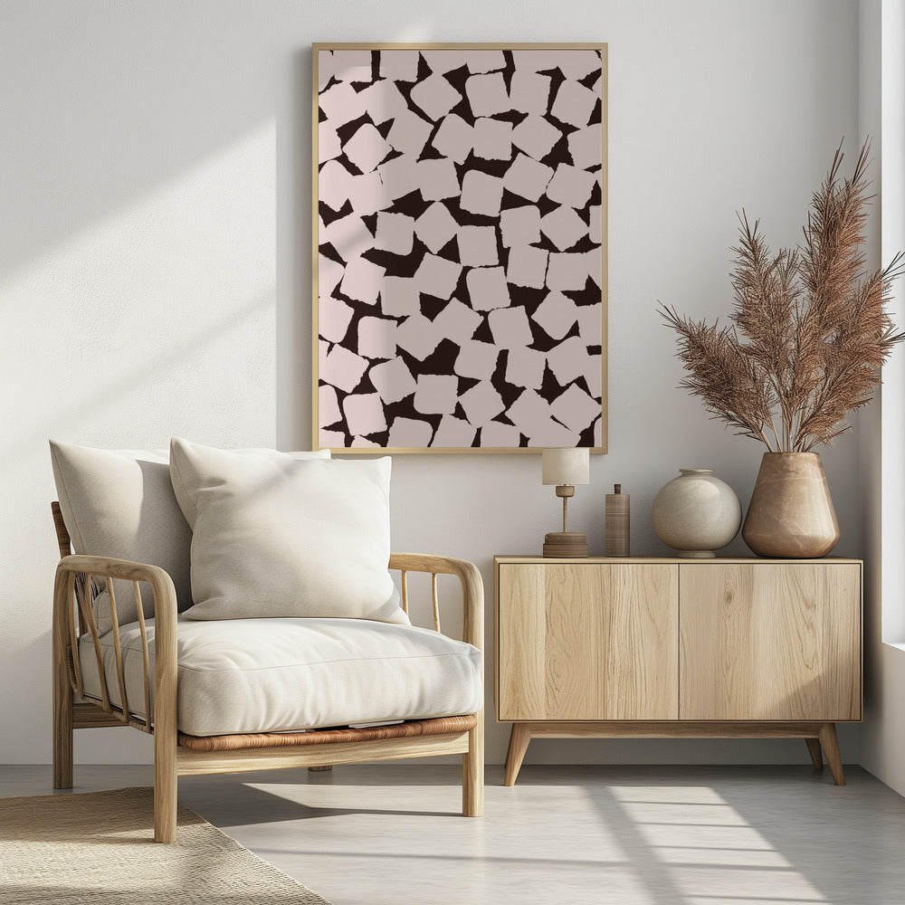 Beige Cubes Pattern Poster