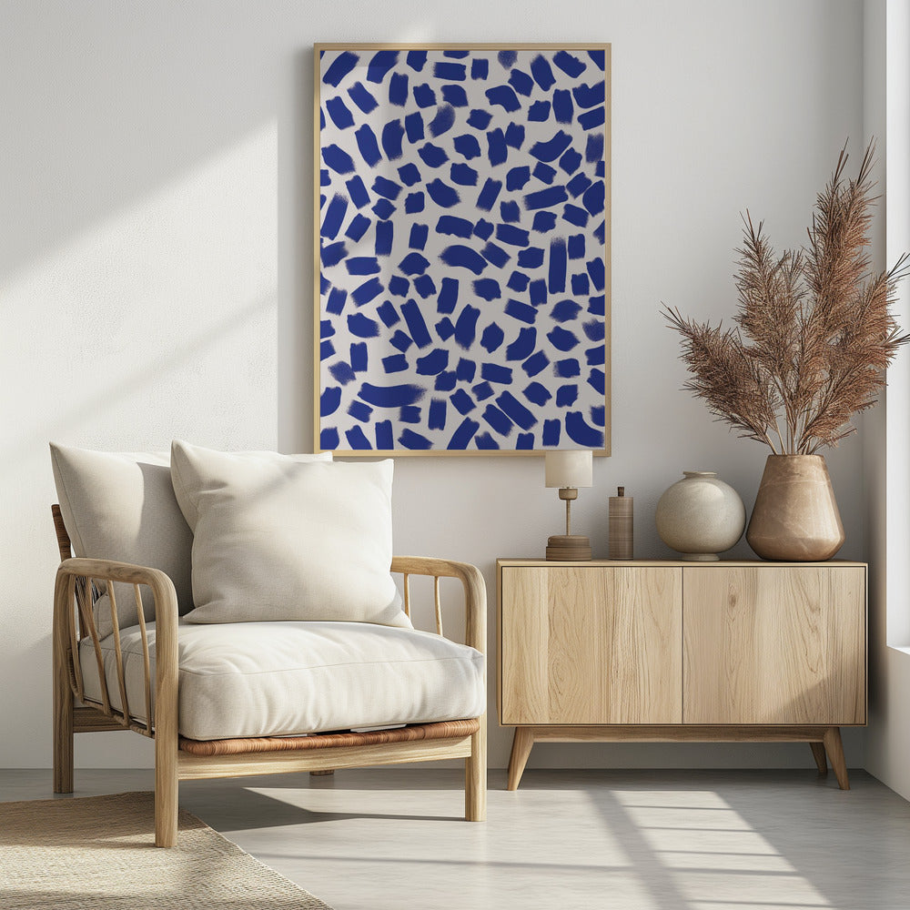 Blue Strokes Pattern Poster