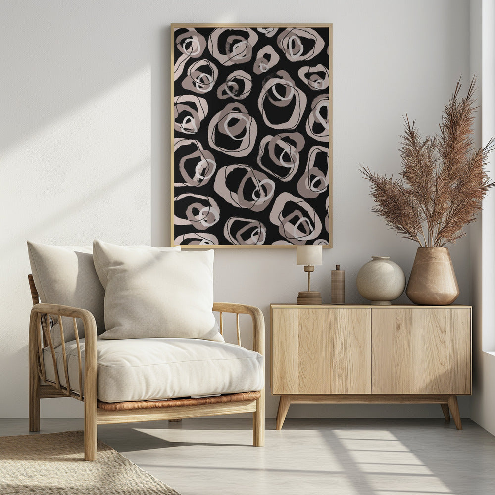 Beige Rings Pattern Poster