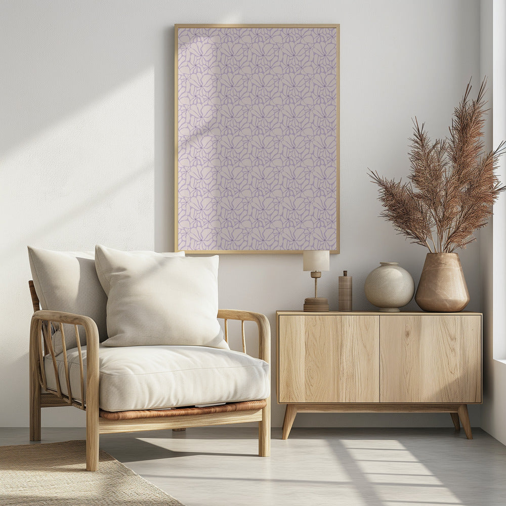 Cute Purple Flower Pattern Poster