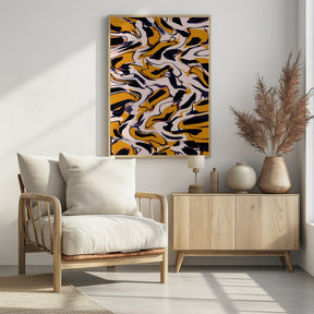 Liquid Yellow Pattern Poster