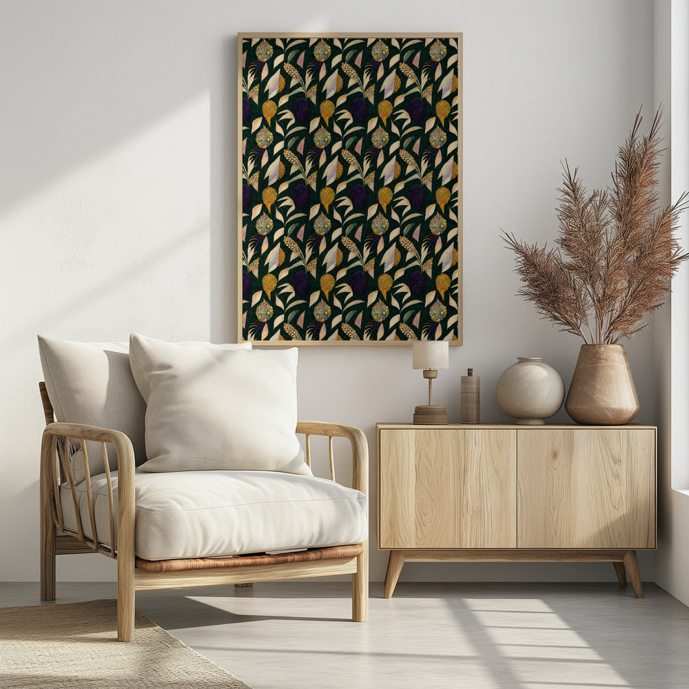 Leafs And Corn Pattern Poster