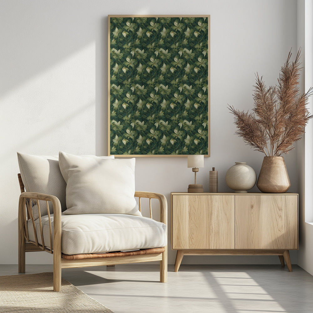 Green Leafs Pattern Poster