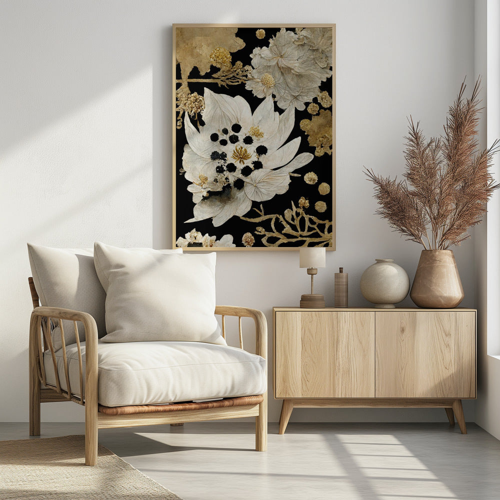 Beige Dry Flowers Poster