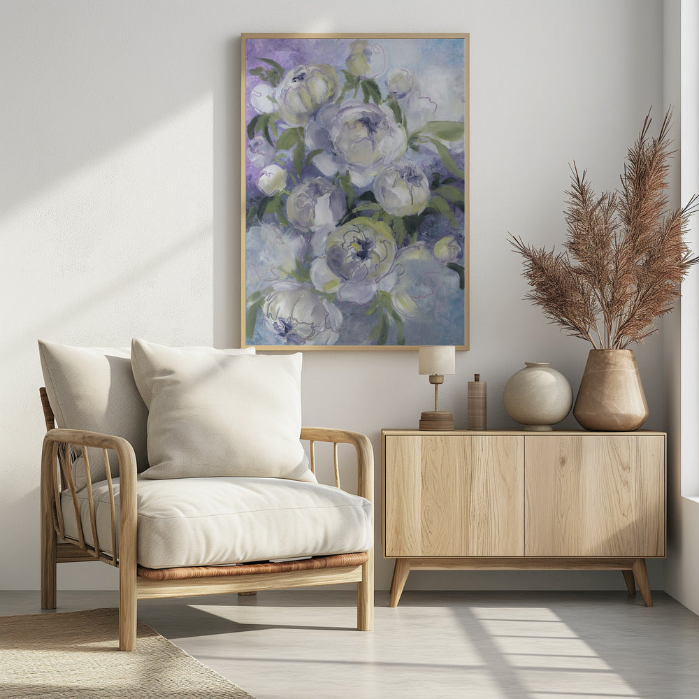 Sady painterly florals in violet Poster