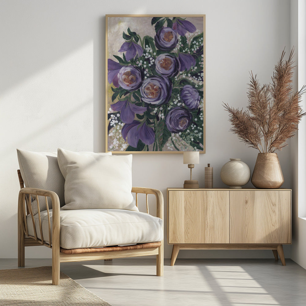 Aaliyah painterly English roses Poster