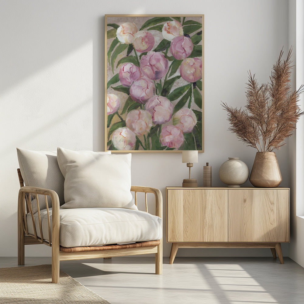 Valenty painterly peonies Poster