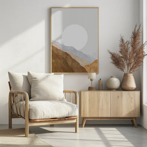 Boho moon and mountains Poster