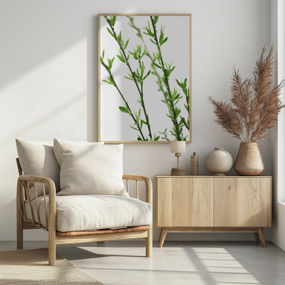 Green dainty branch Poster