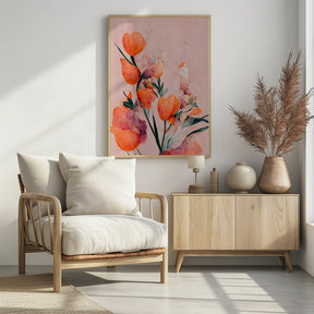 Orange Tulips Poster