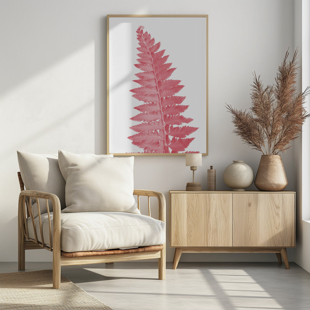 Pink fern leaf Poster