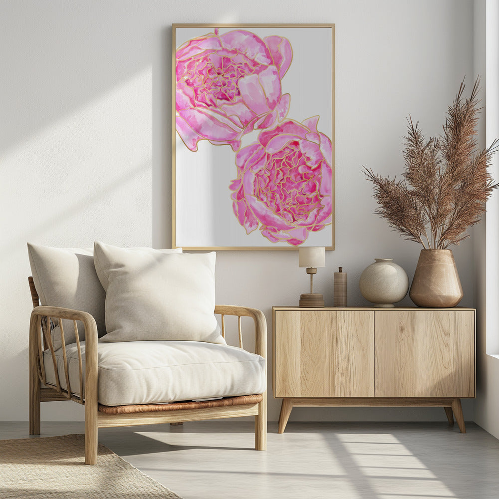 Sally's peonies Poster