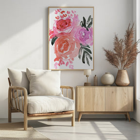 Maeko loose watercolor florals I Poster