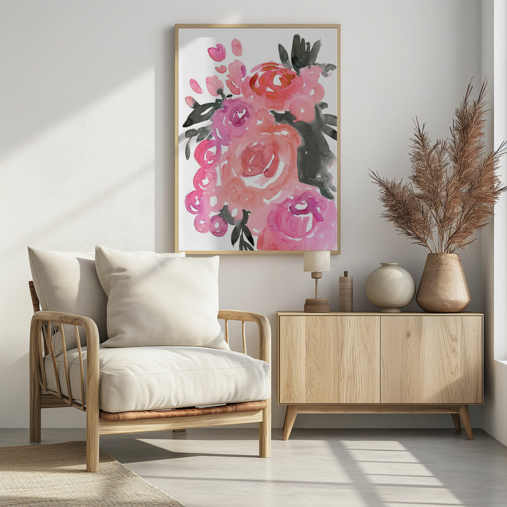 Maeko loose watercolor florals II Poster