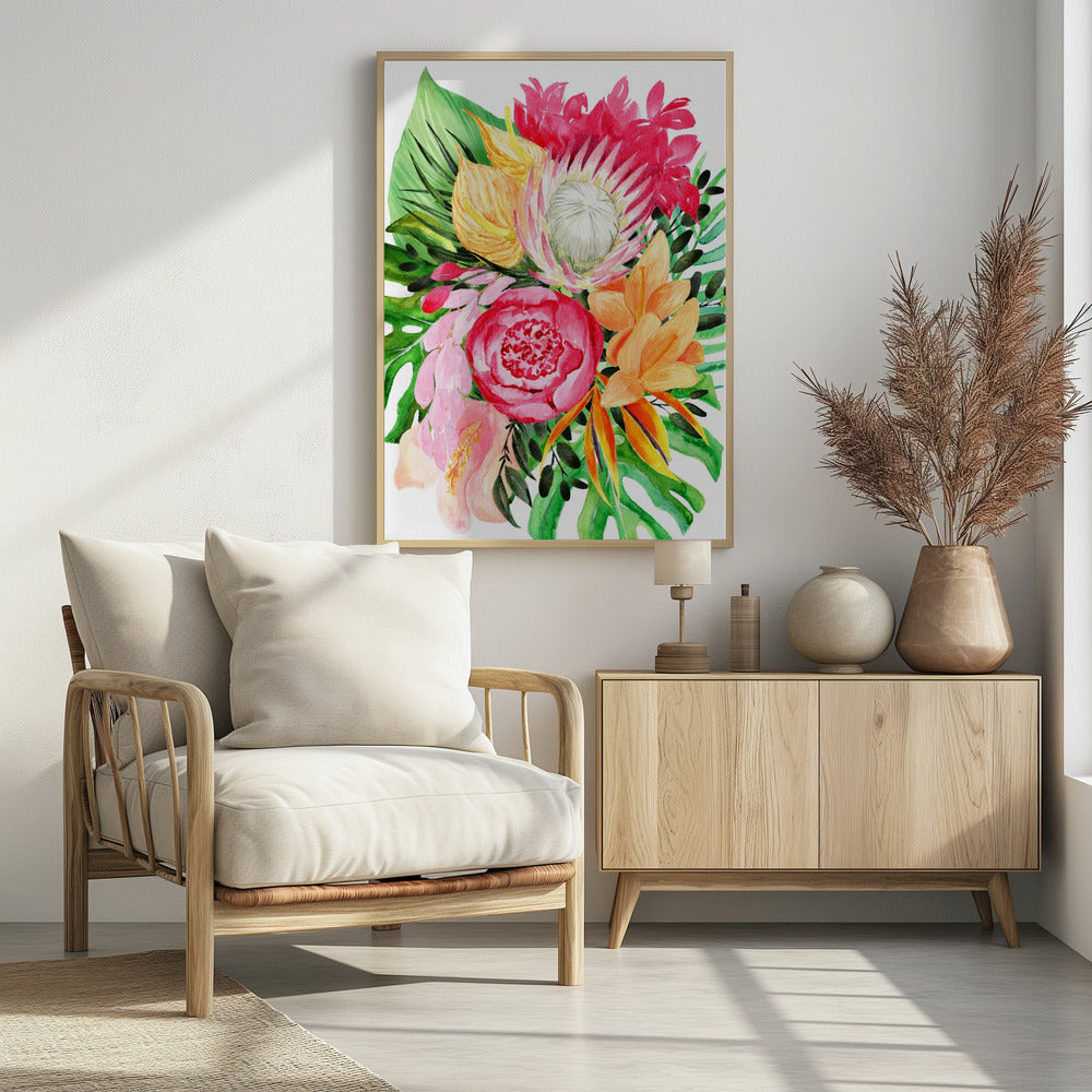 Celia tropical bouquet Poster