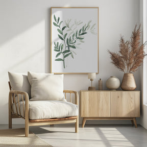 Watercolor laurel branch Poster