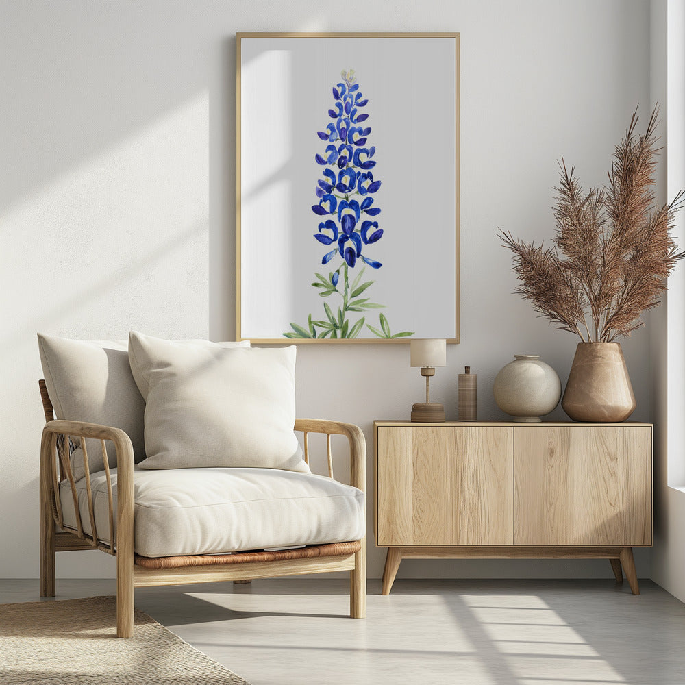 Watercolor Texas bluebonnet Poster