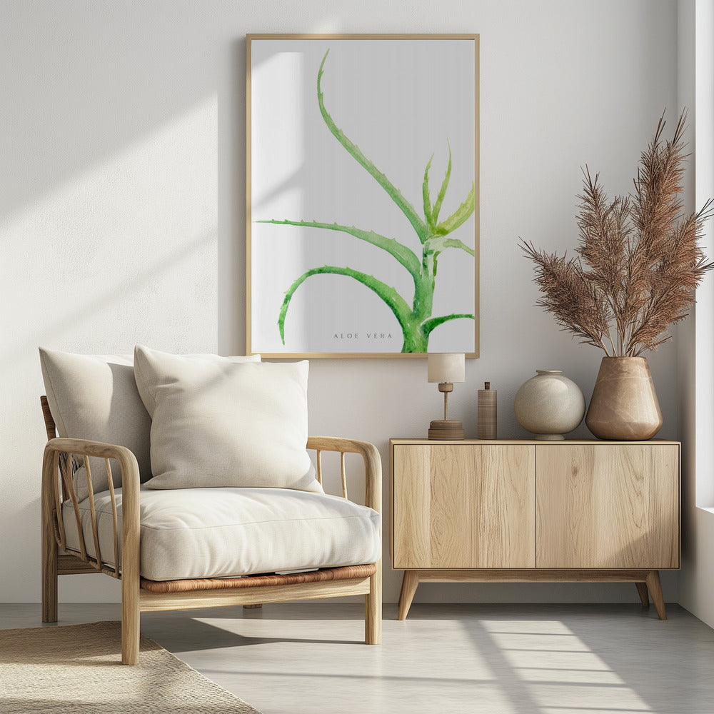 Watercolor aloe vera Poster