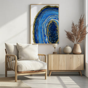 Cobalt blue geode Poster