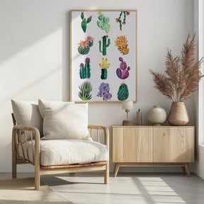 Collection of cacti Poster