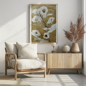 White Dry Flowers Poster